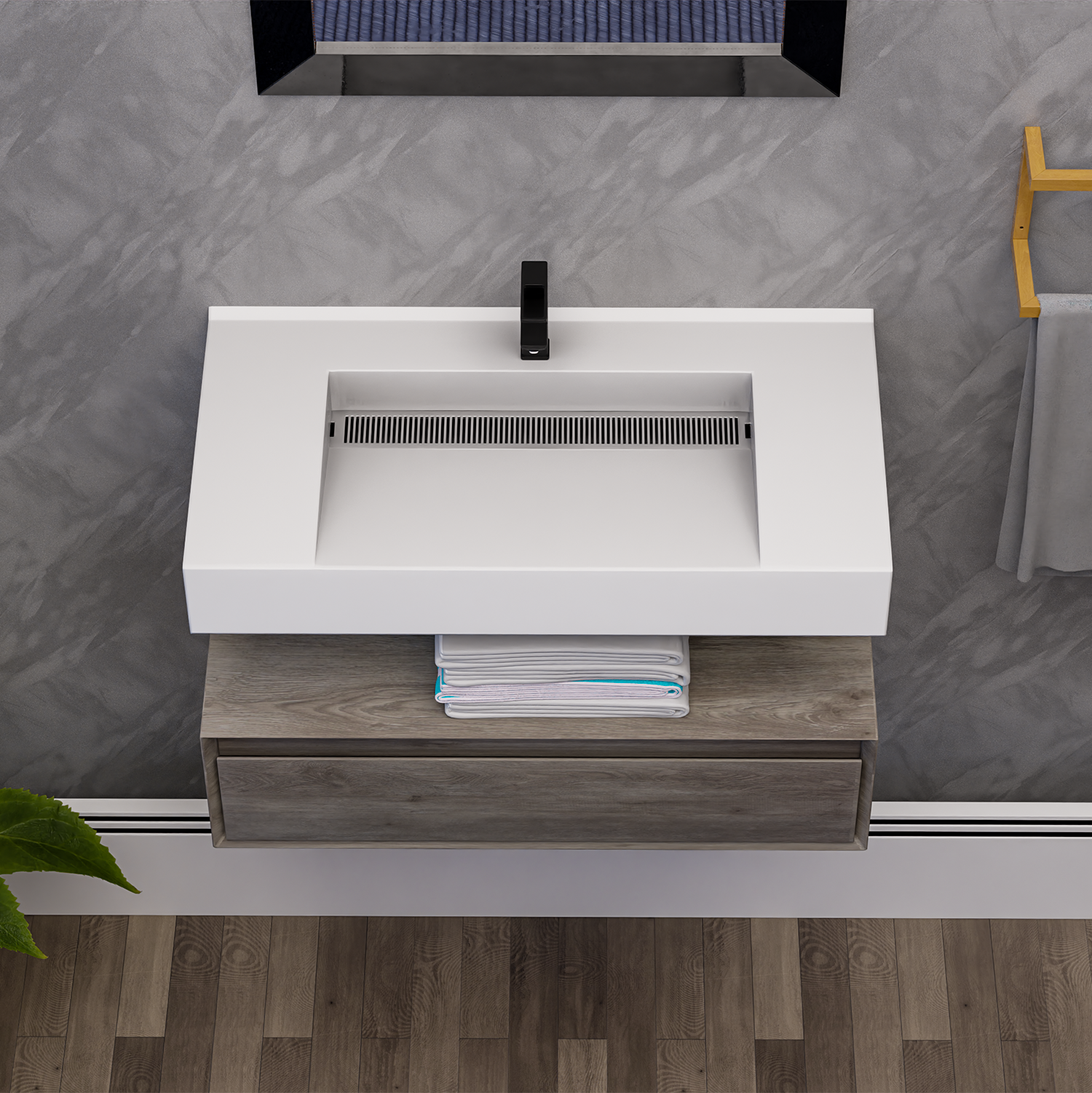 Alysa 36" Floating Bathroom Vanity Set with FLX16 Acrylic Sink