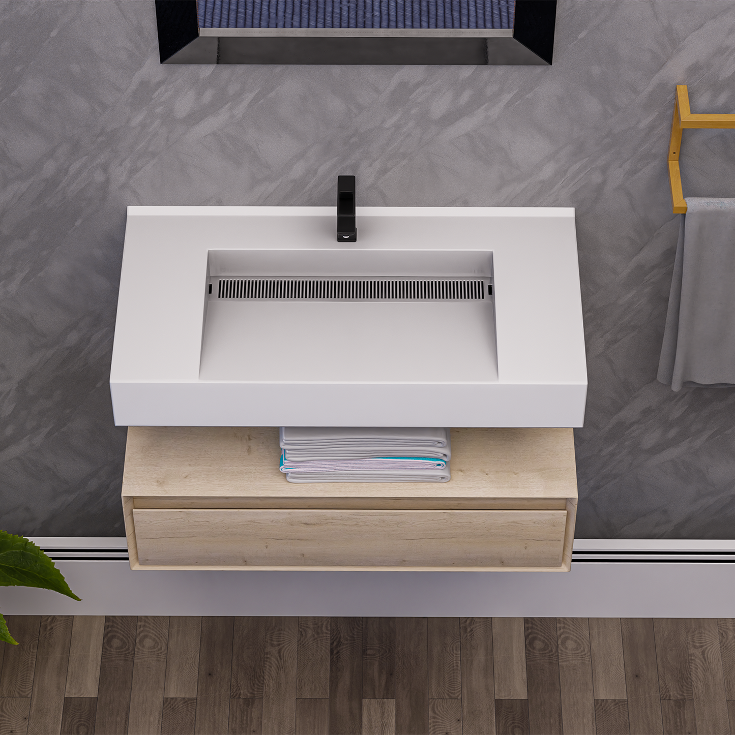 Alysa 36" Floating Bathroom Vanity Set with FLX16 Acrylic Sink