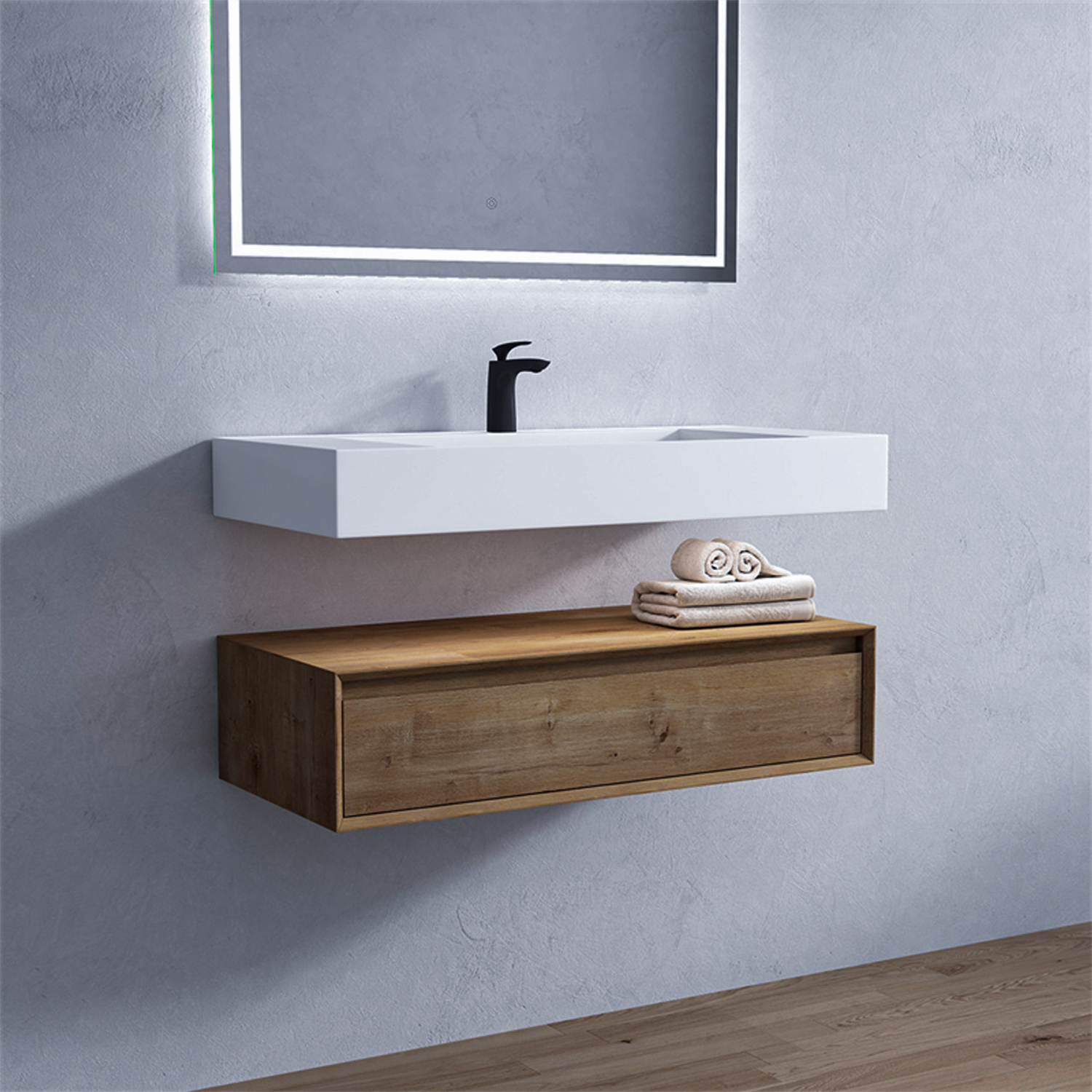 Alysa 42" Floating Bathroom Vanity Set with FLX16 Acrylic Sink