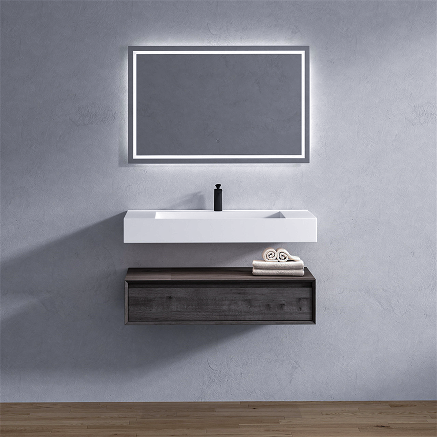 Alysa 42" Floating Bathroom Vanity Set with FLX16 Acrylic Sink