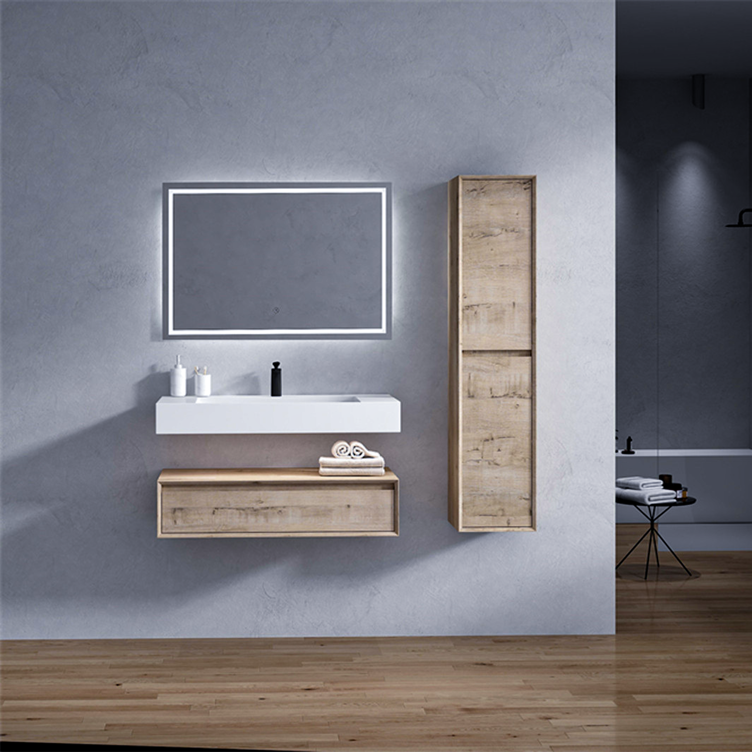 Alysa 42" Floating Bathroom Vanity Set with FLX16 Acrylic Sink