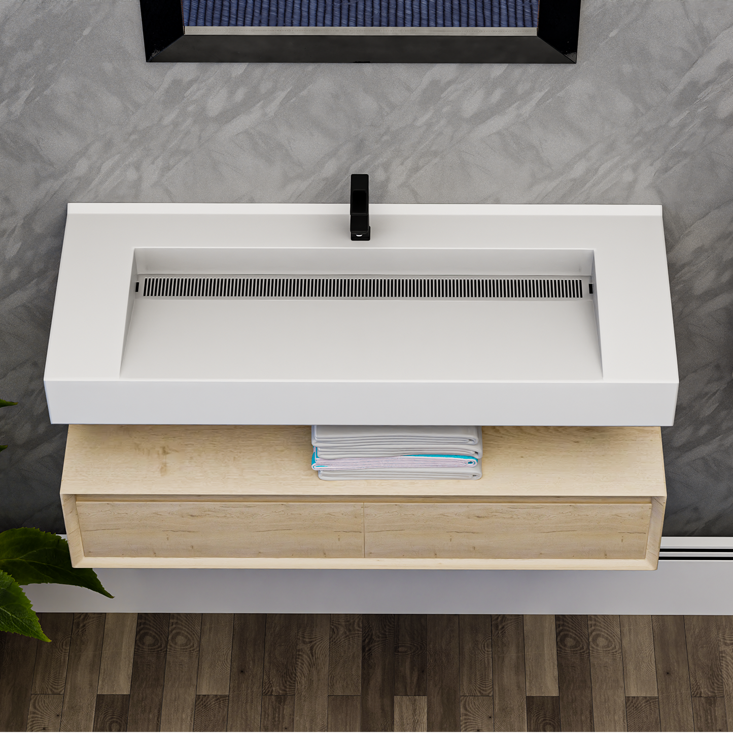 Alysa 48" Floating Bathroom Vanity Set with FLX16 Acrylic Single Sink Top