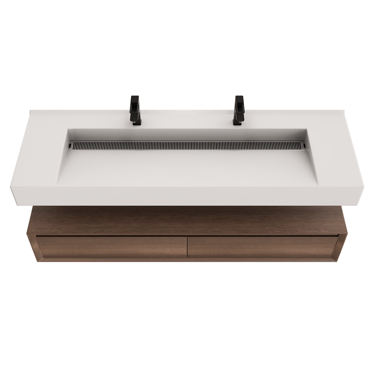 Alysa 60" Floating Bathroom Vanity Set with FLX16 Acrylic Sink/Double Faucet Hole