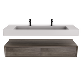 Alysa 60" Floating Bathroom Vanity Set with FLX16 Acrylic Sink/Double Faucet Hole