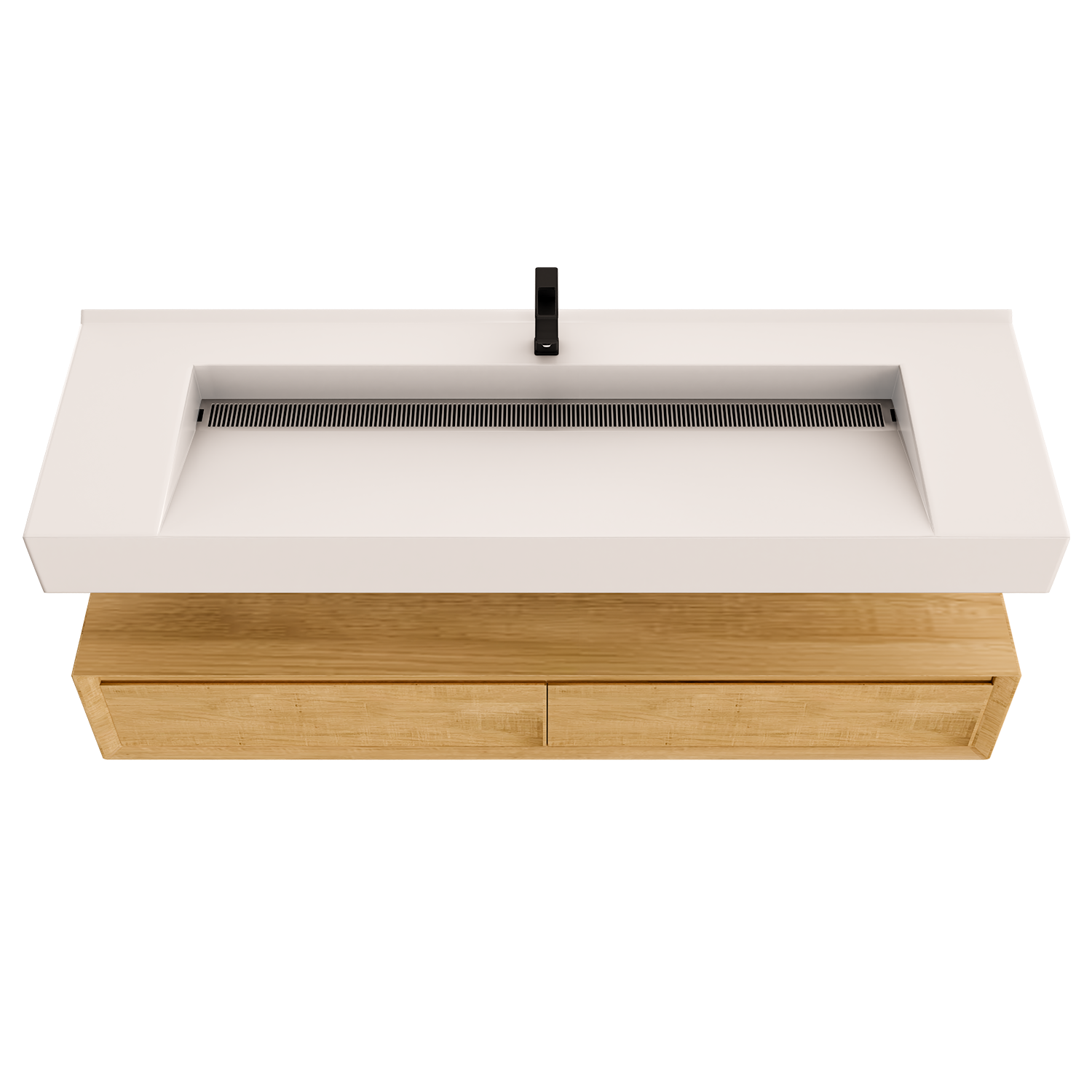 Alysa 60" Floating Bathroom Vanity Set with FLX16 Acrylic Single Sink Top