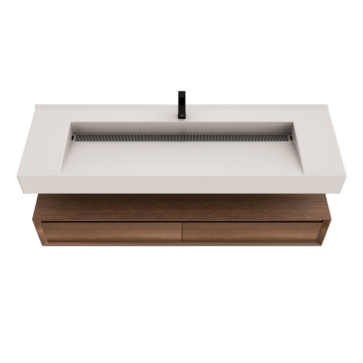 Alysa 60" Floating Bathroom Vanity Set with FLX16 Acrylic Single Sink Top