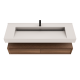 Alysa 60" Floating Bathroom Vanity Set with FLX16 Acrylic Single Sink Top