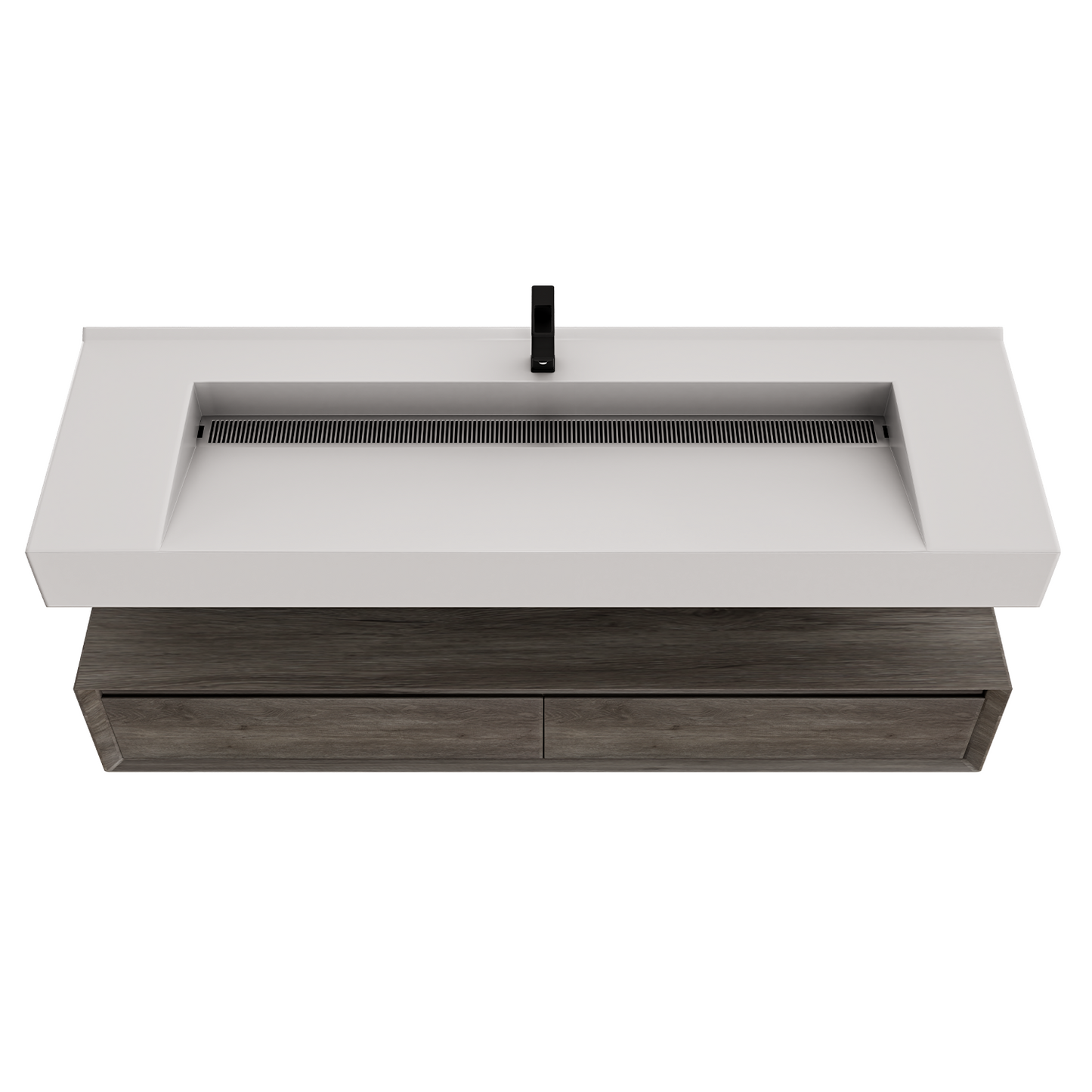 Alysa 60" Floating Bathroom Vanity Set with FLX16 Acrylic Single Sink Top