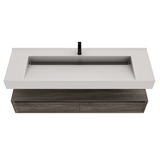 Alysa 60" Floating Bathroom Vanity Set with FLX16 Acrylic Single Sink Top