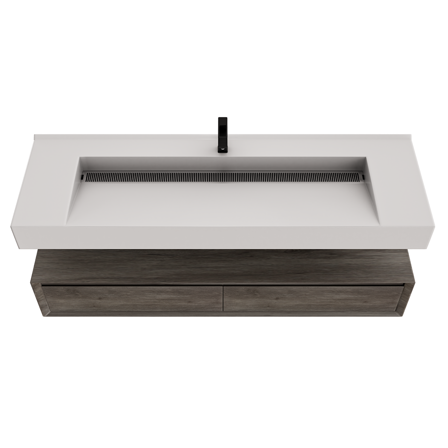 Alysa 60" Floating Bathroom Vanity Set with FLX16 Acrylic Single Sink Top