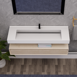 Alysa 60" Floating Bathroom Vanity Set with FLX16 Acrylic Single Sink Top