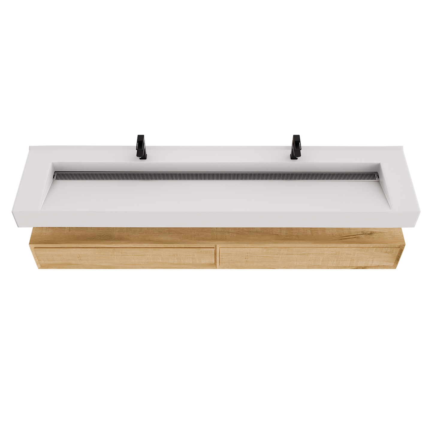 Alysa 84" Floating Bathroom Vanity Set with FLX16 Acrylic Sink & Double Faucet Holes