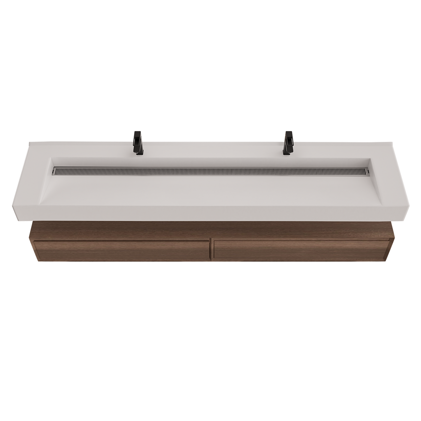 Alysa 84" Floating Bathroom Vanity Set with FLX16 Acrylic Sink & Double Faucet Holes