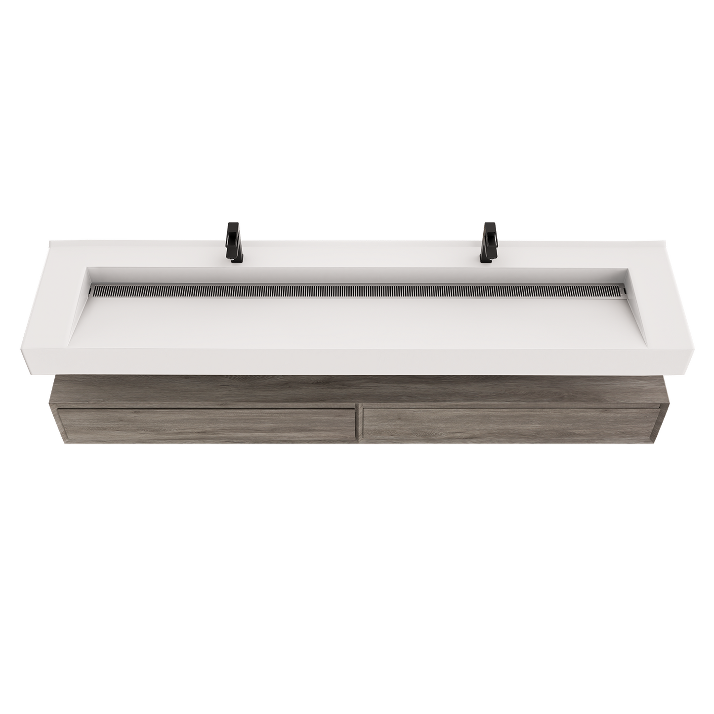 Alysa 84" Floating Bathroom Vanity Set with FLX16 Acrylic Sink & Double Faucet Holes