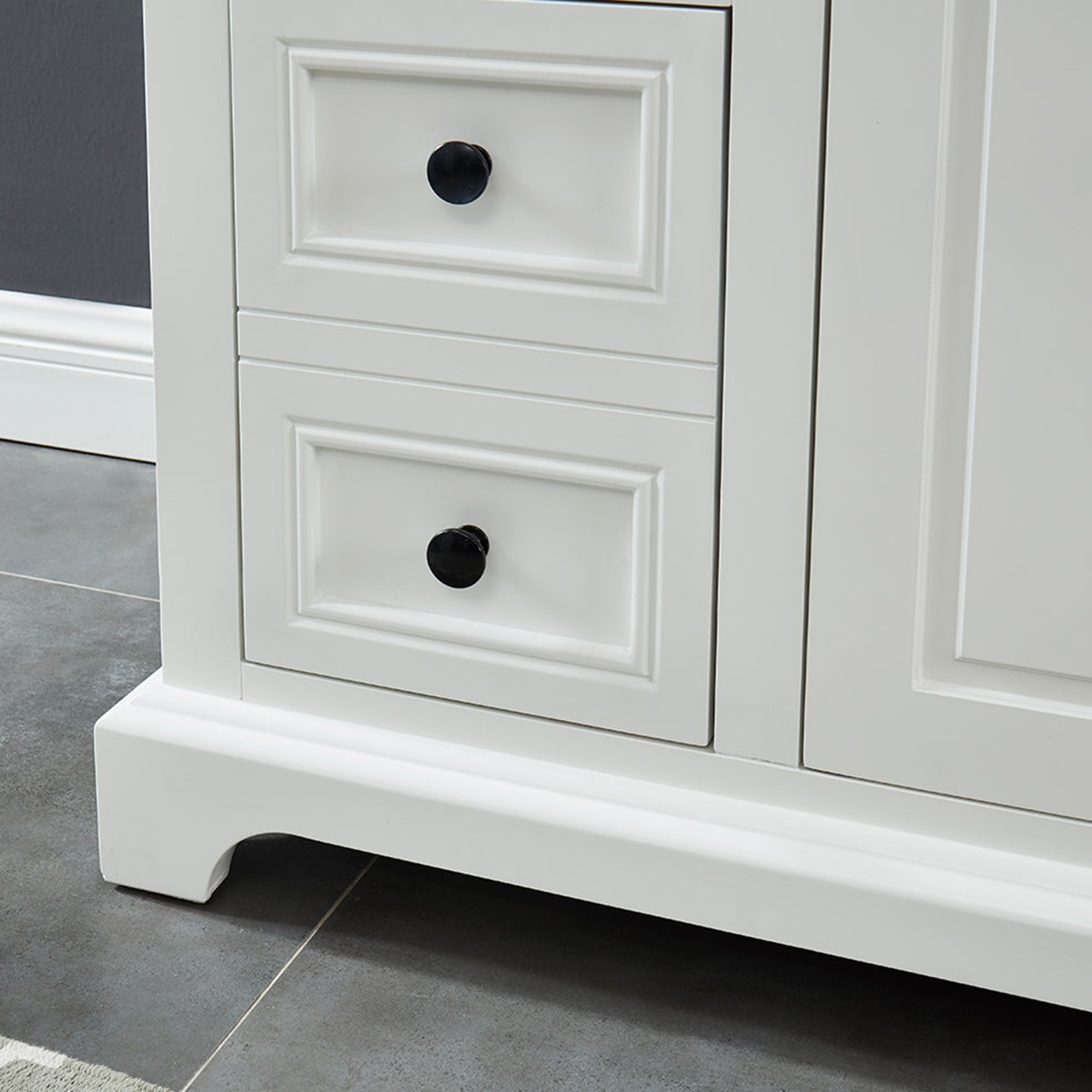 48" Icon Premium Freestanding Solid Wood White Bathroom Vanity with 1 In. Thick Premium Carrara Natural Marble Sink Top with 4 In. Backsplash