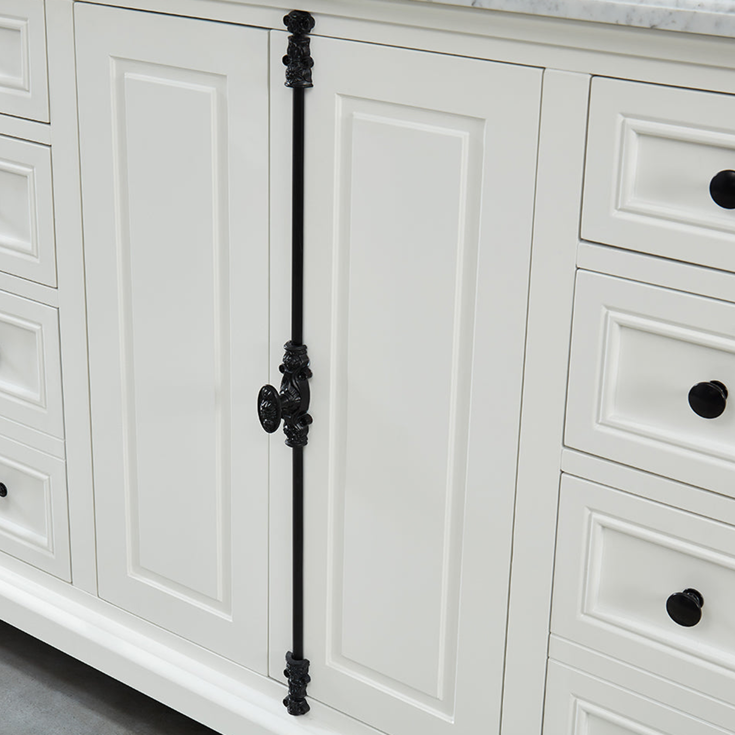 48" Icon Premium Freestanding Solid Wood White Bathroom Vanity with 1 In. Thick Premium Carrara Natural Marble Sink Top with 4 In. Backsplash