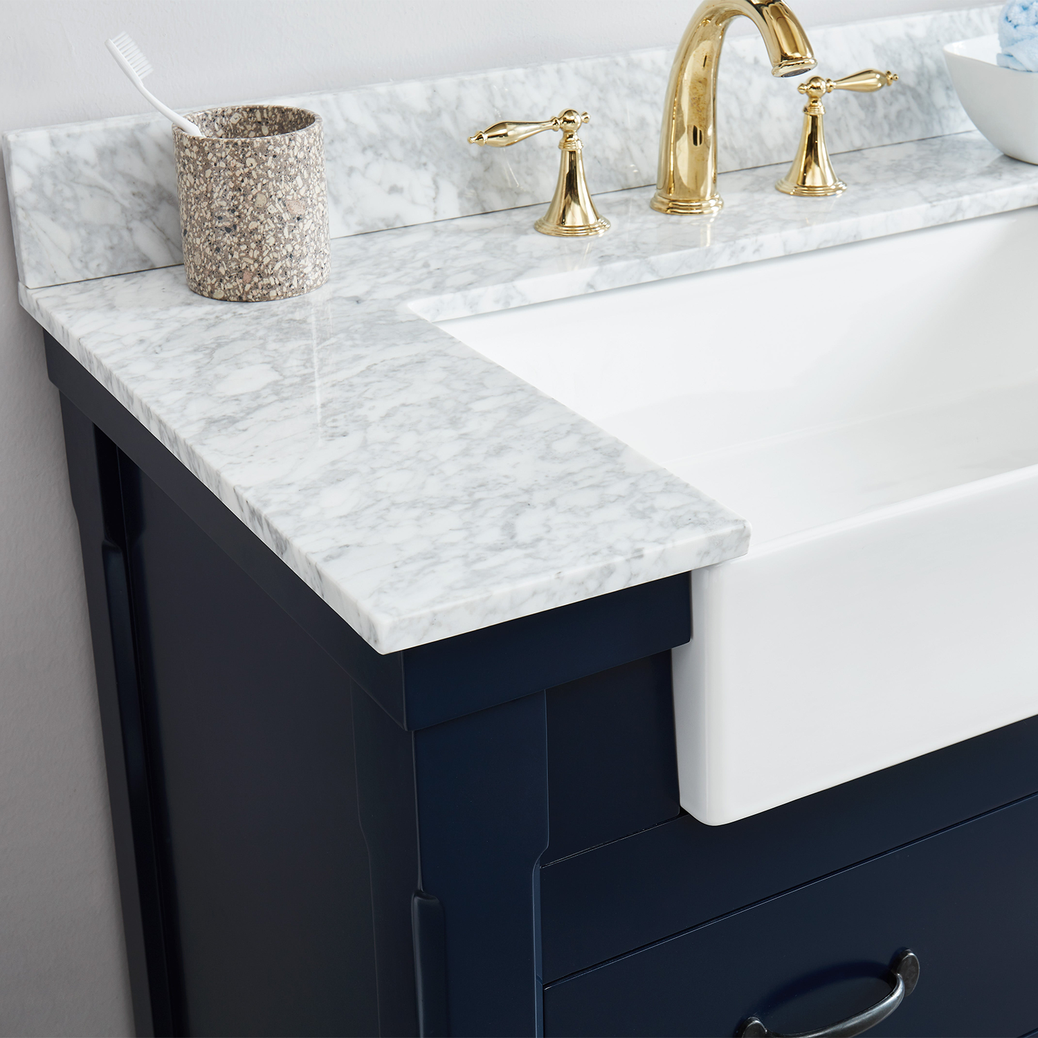 37" Bathroom Vanity in Navy Blue With Sink - Premium Farmington Family