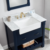 37" Bathroom Vanity in Navy Blue With Sink - Premium Farmington Family