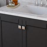 30" Coltrane Espresso Freestanding Solid Wood Bathroom Vanity With Premium Carrara Natural Marble Sink Top with 4 In. Backsplash
