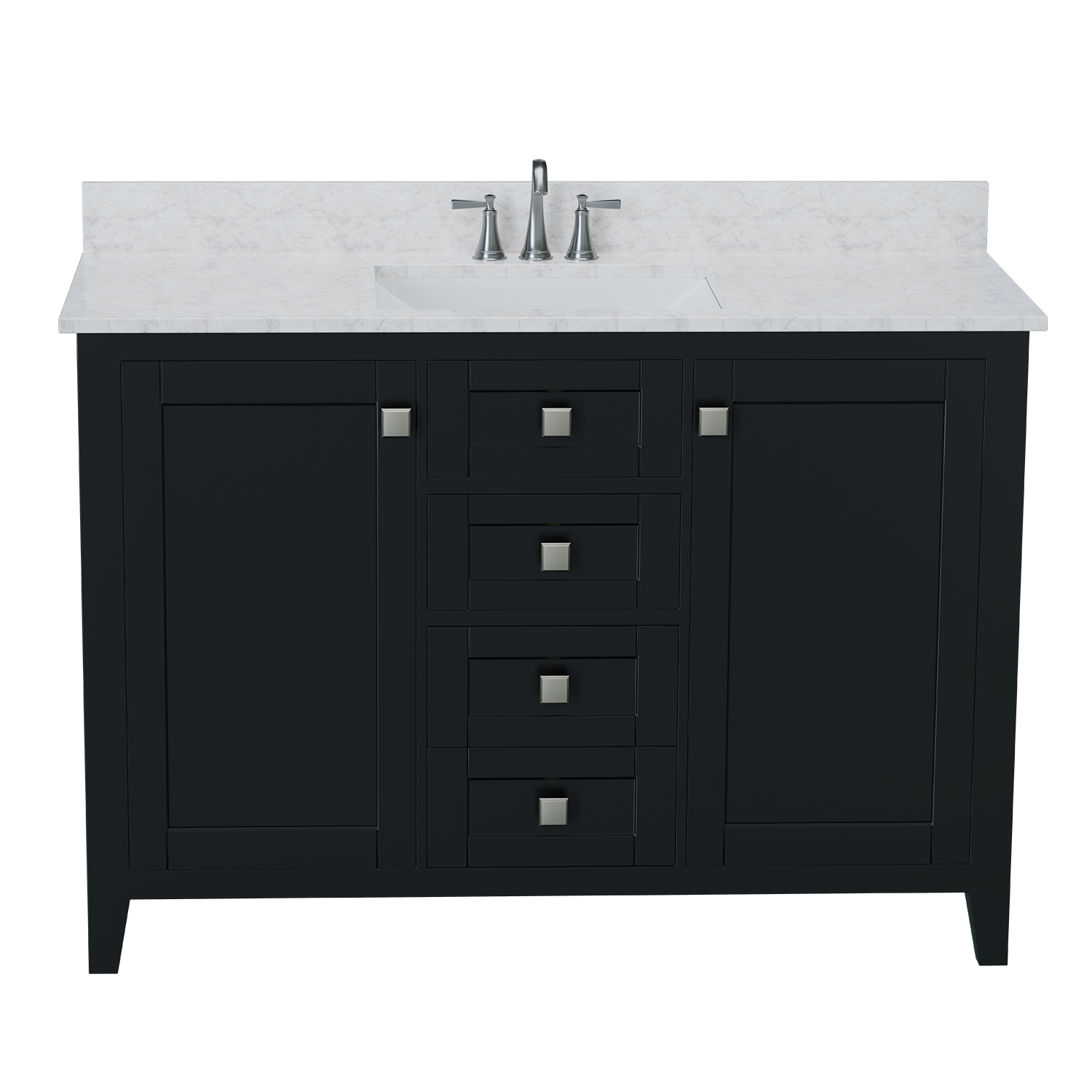 48" Coltrane Espresso Freestanding Solid Wood Bathroom Vanity With Premium Carrara Natural Marble Sink Top with 4 In. Backsplash