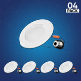 5 in. and 6 in. Recessed LED Downlight, 15W, 1100LM, Baffle-trim, Dimmable, Energy Star & ETL, Easy Retrofit Installation, LED Can Lights