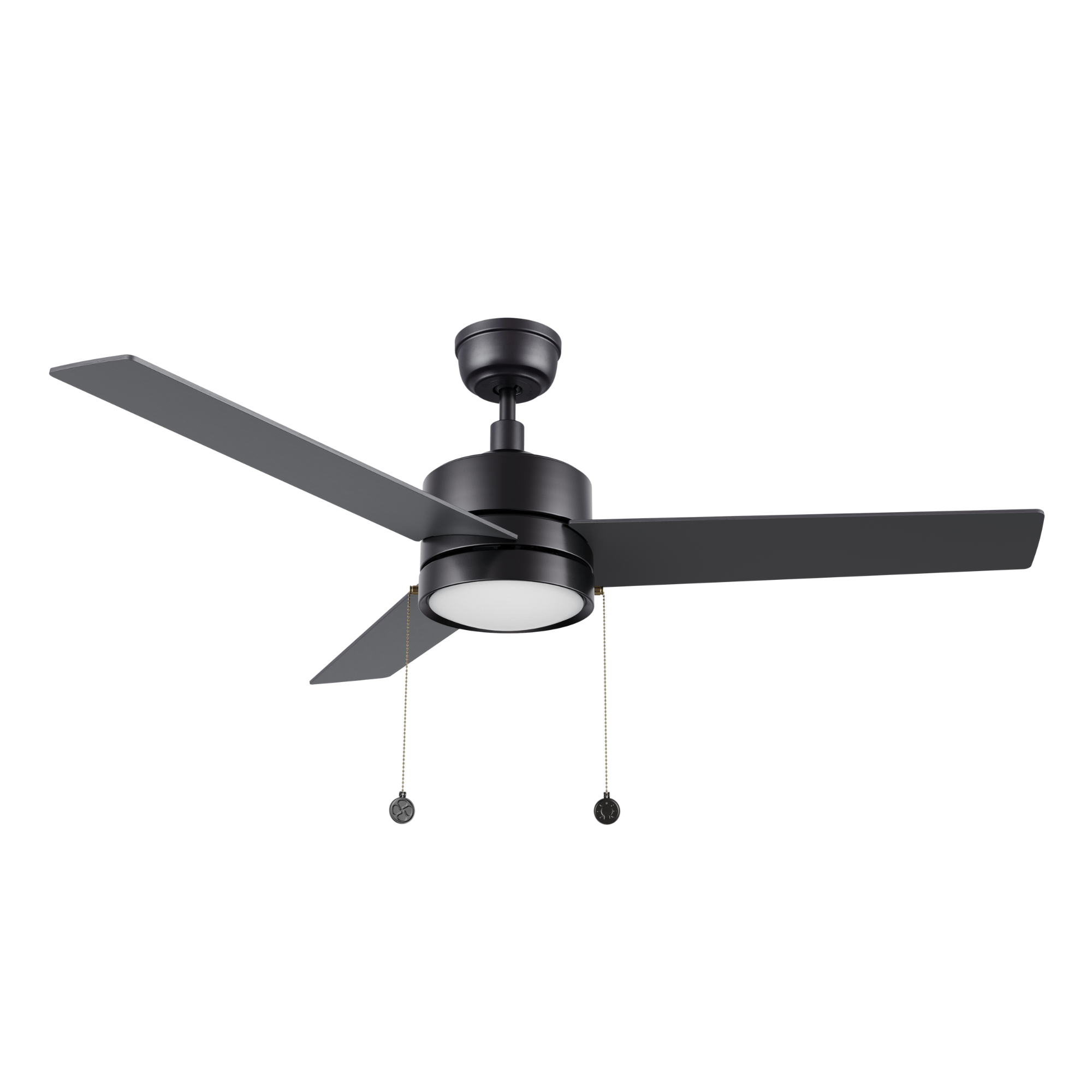 ASCOTT 52 In 3 Blade Smart Ceiling Fan With Integrated LED Lights With Pull Chain