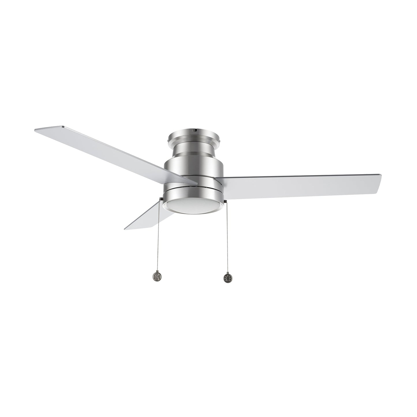 ASCOTT 52 inch 3-Blade Flush Mount Ceiling Fan with LED Light & Pull Chain