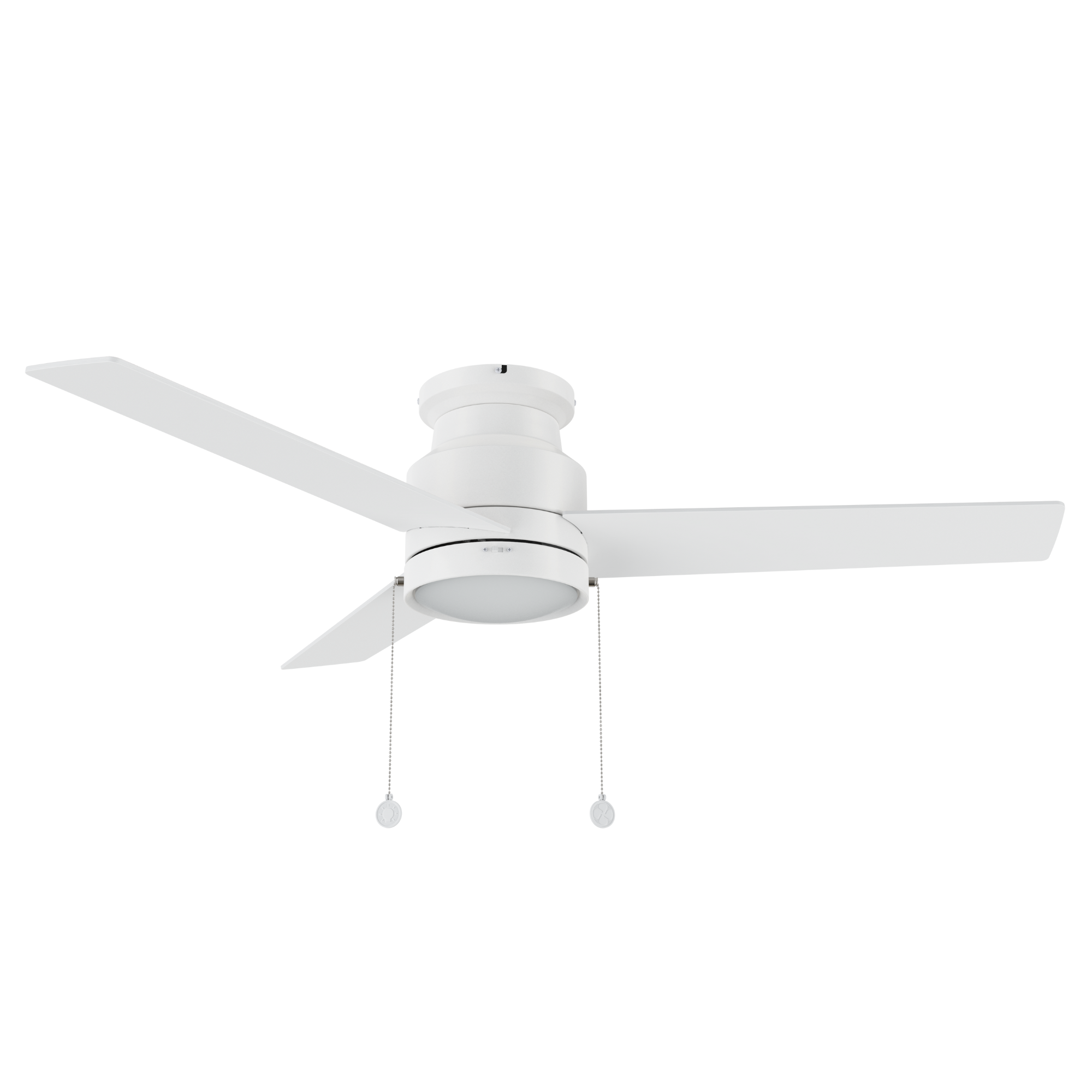 ASCOTT 52 inch 3-Blade Flush Mount No Light Ceiling Fan with Pull Chain