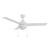 MALTA 52 In 3 Blade Smart Ceiling Fan With Integrated LED Lights With Pull Chain