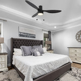 HAVEN 52 In 3 Blade Smart Ceiling Fan With Integrated LED Lights With Pull Chain