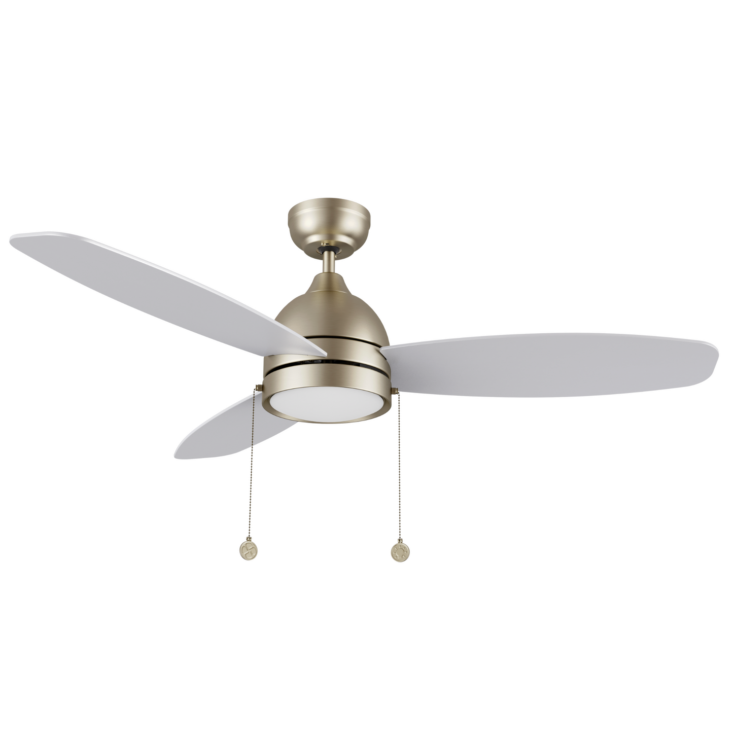 GREENWOOD 52 In 3 Blade Smart Ceiling Fan With Integrated LED Lights With Pull Chain