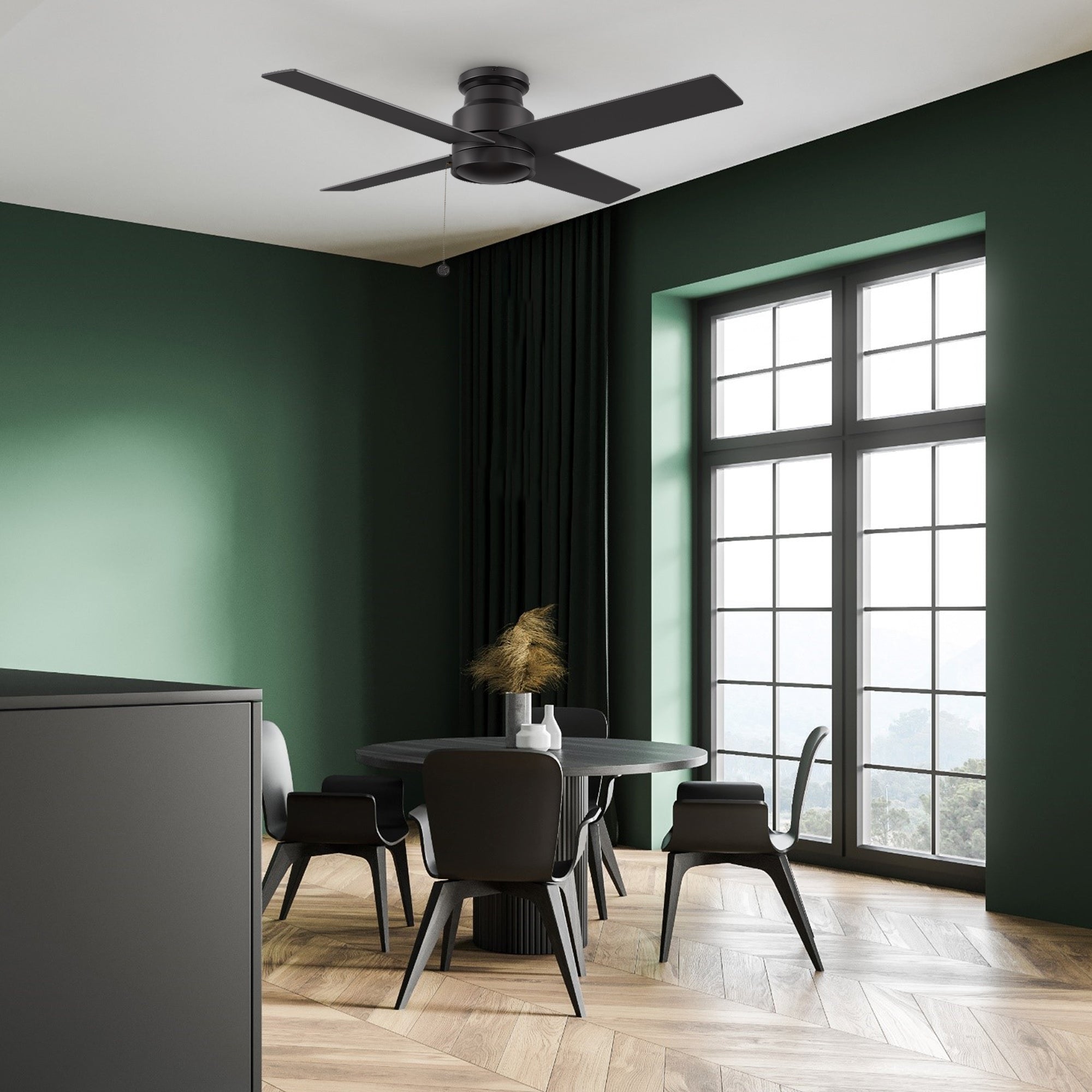 ASCOTT 52 In 4 Blade Smart Ceiling Fan Without  LED  Lights With Pull Chain