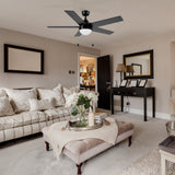 MALTA 52 In 5 Blade Smart Ceiling Fan With Integrated LED Lights With Pull Chain