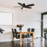 GREENWOOD 52 In 5 Blade Smart Ceiling Fan With Integrated LED Lights With Pull Chain