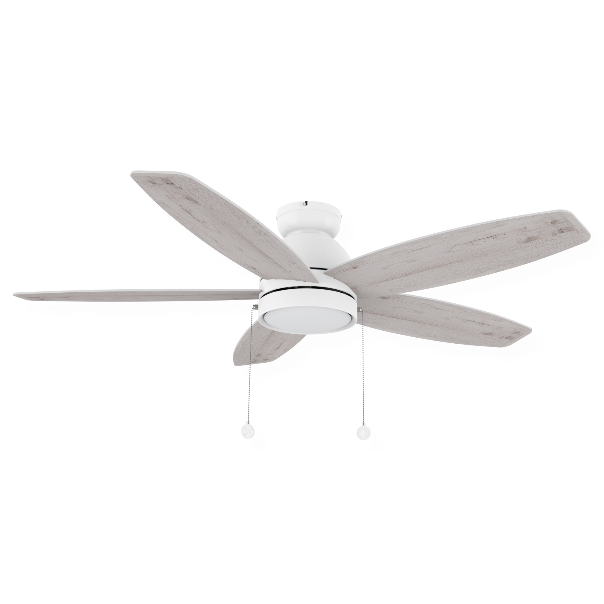 GREENWOOD 48" 5-Blade Flush Mount Ceiling Fan with LED Light & Pull Chain
