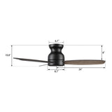 STANLEY 48 In 3 Blade Smart Ceiling Fan Without  LED  Lights With Remote