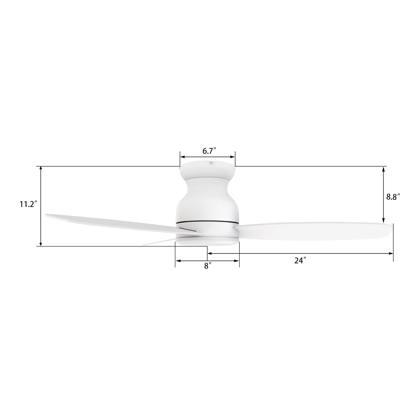STANLEY 48 In 3 Blade Smart Ceiling Fan Without  LED  Lights With Remote