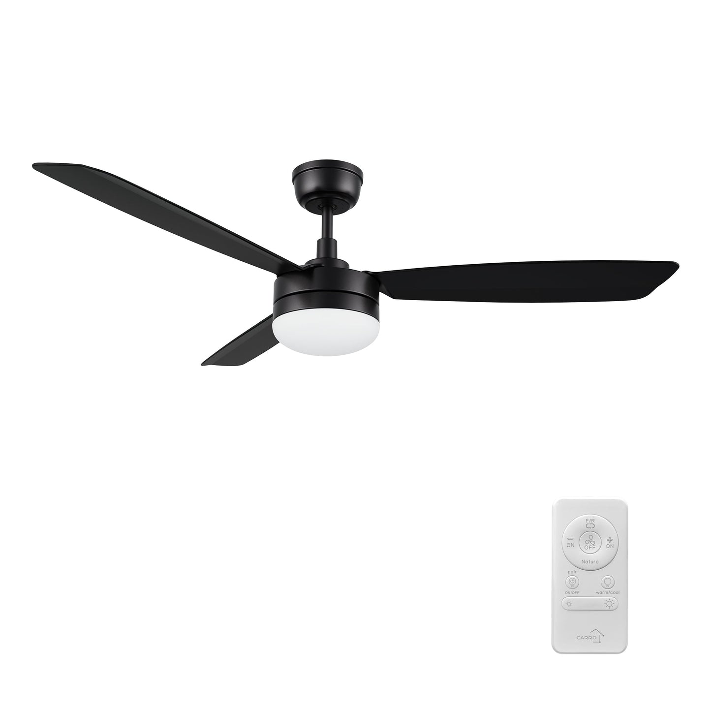 VARA 52 In 3 Blade Smart Ceiling Fan With Integrated LED Lights With Remote