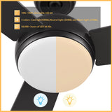TRYTON 52 In 3 Blade Smart Ceiling Fan With Integrated LED Lights With Google Home
