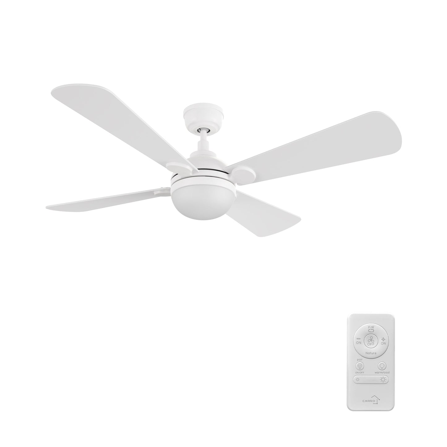 ZEPHYR 52 In 4 Blade Smart Ceiling Fan With Integrated LED Lights With Remote Control
