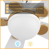 ZEPHYR 52 In 5 Blade Smart Ceiling Fan With Integrated LED Lights With Remote Control
