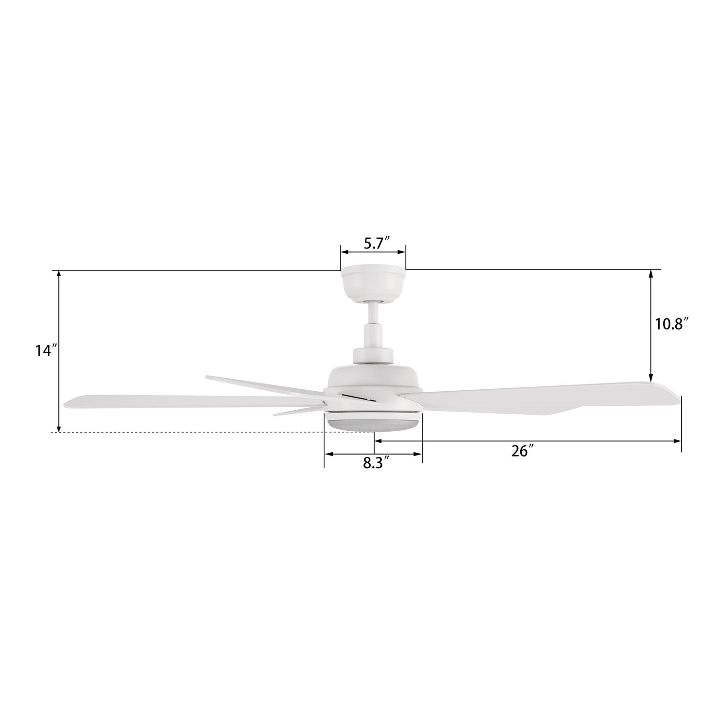 TRYTON 52 In 5 Blade Smart Ceiling Fan With Integrated LED Lights With Google Home