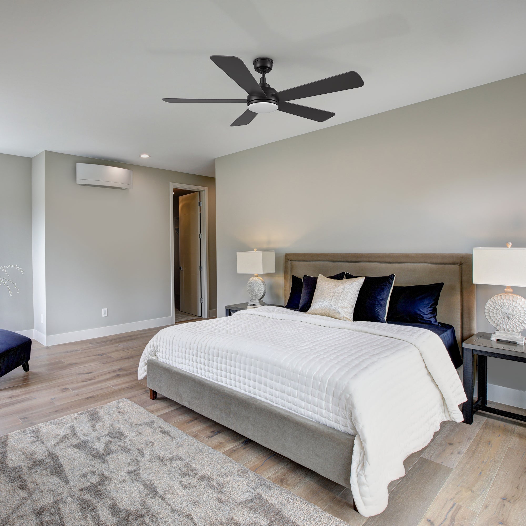 TRYTON 52 In 5 Blade Smart Ceiling Fan With Integrated LED Lights With Google Home