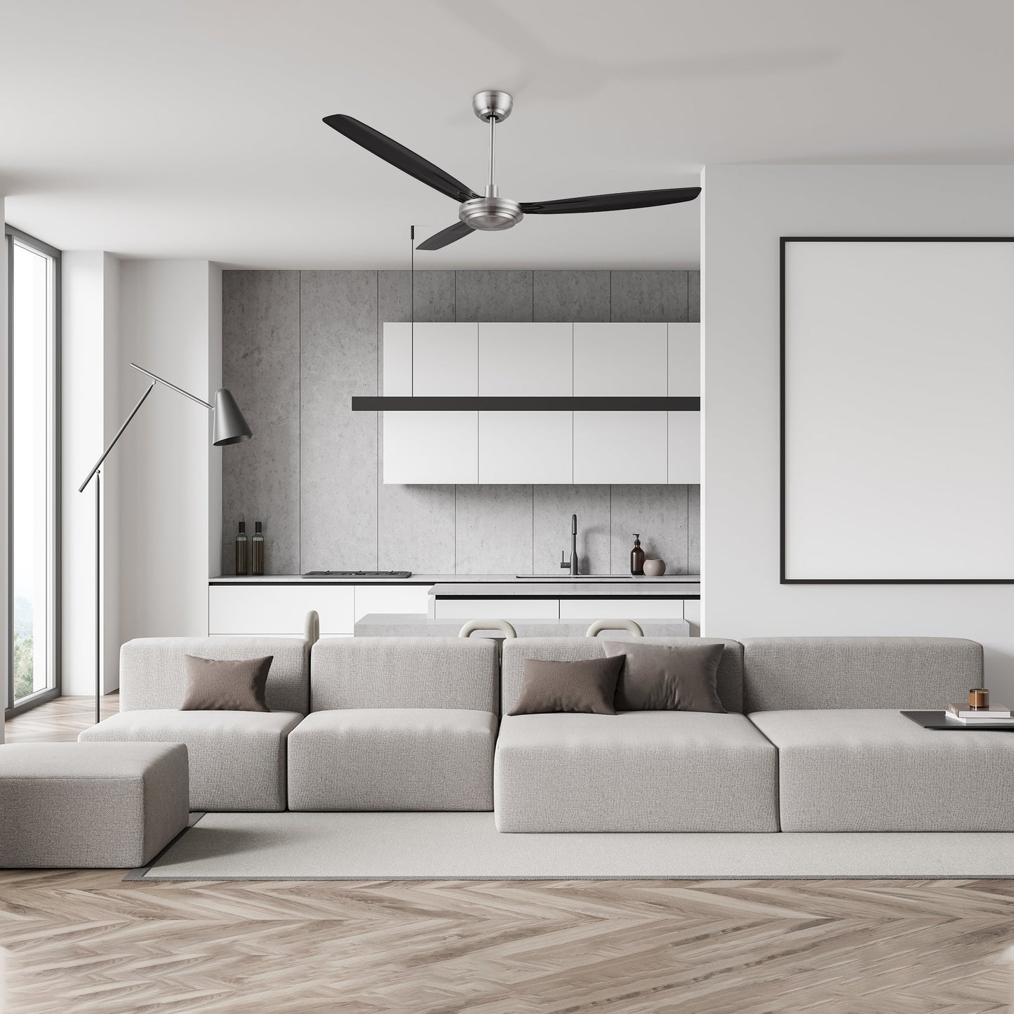 OBERON 56 In 3 Blade Smart Ceiling Fan Without  LED  Lights With Wall Control