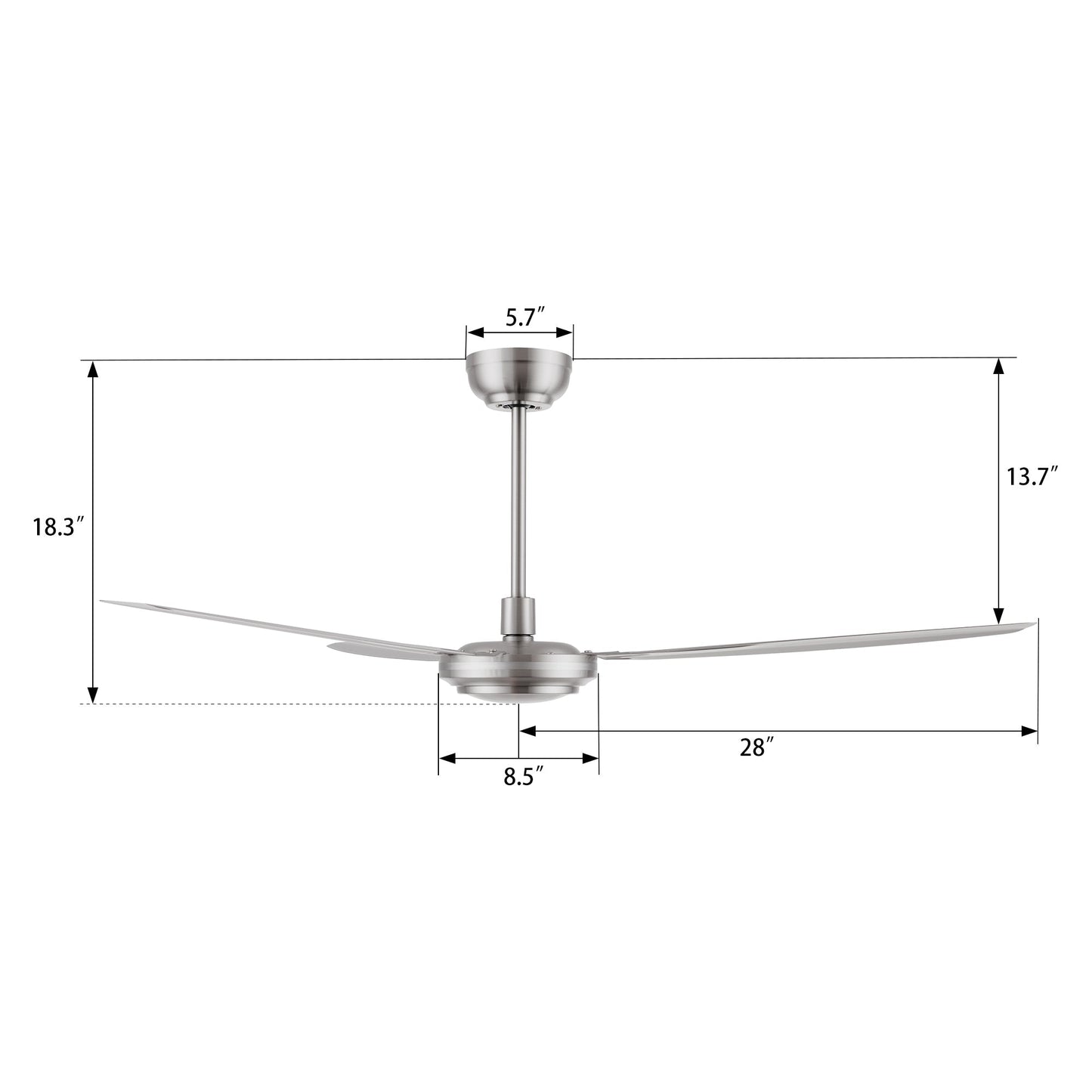 OBERON 56 In 3 Blade Smart Ceiling Fan Without  LED  Lights With Remote
