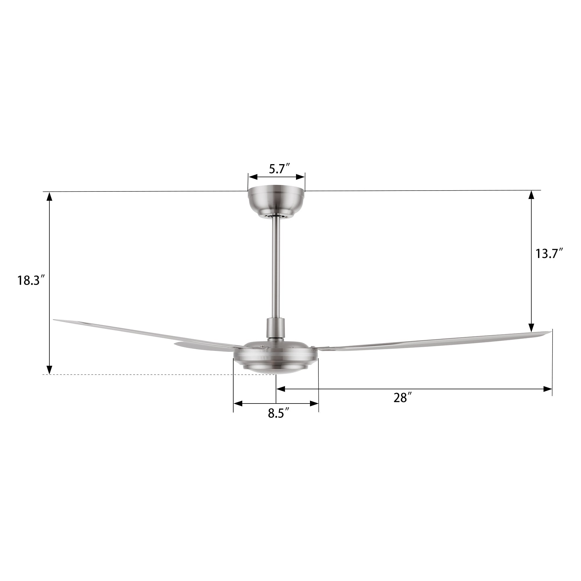 OBERON 56 In 3 Blade Smart Ceiling Fan Without  LED  Lights With Remote