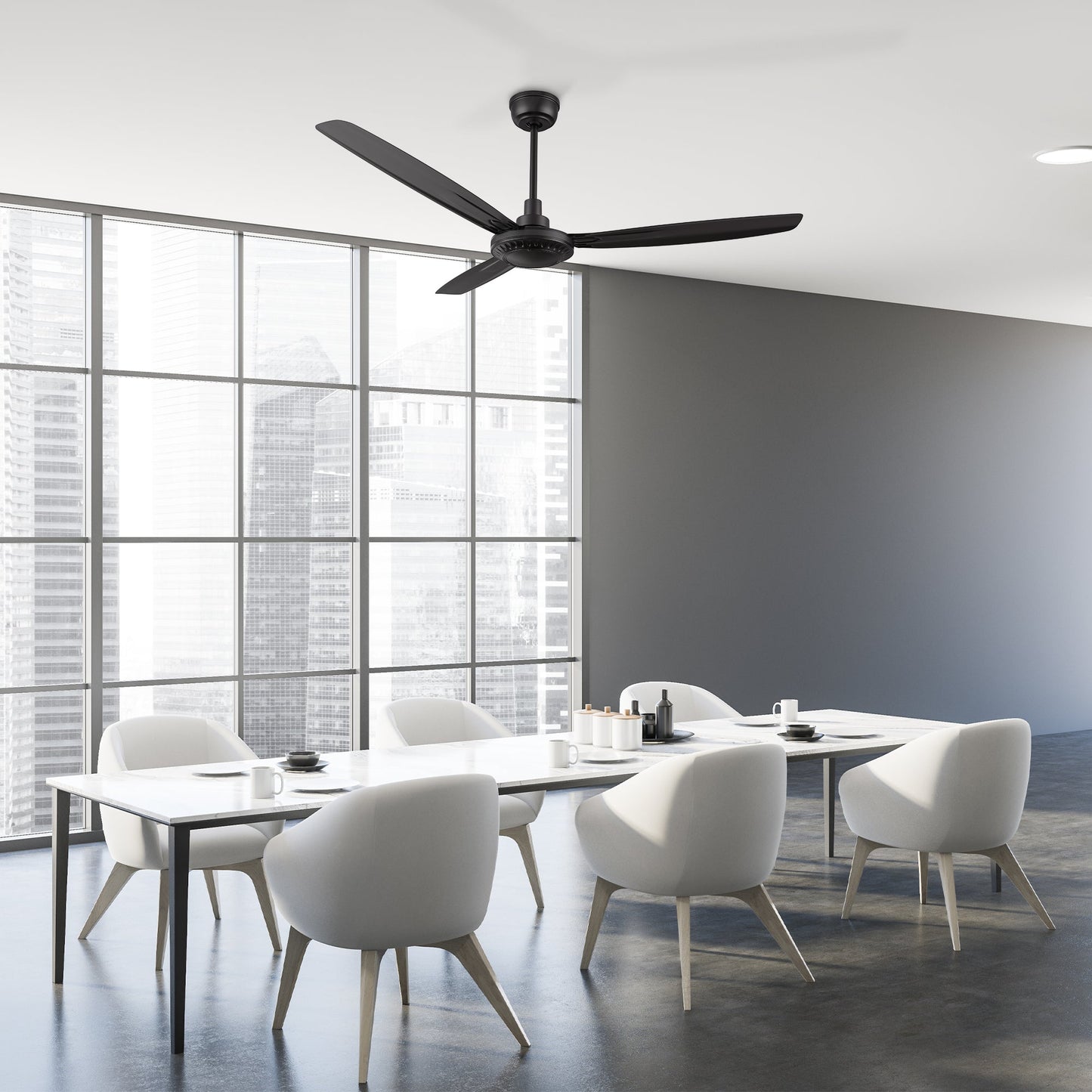 Oberon 56 Inch 3 Blade No Light Smart Ceiling Fan With Wall Control