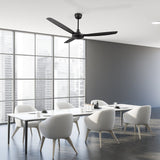Oberon 56 Inch 3 Blade No Light Smart Ceiling Fan With Wall Control