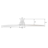 STANLEY 60 In 3 Blade Smart Ceiling Fan Without  LED  Lights With Remote
