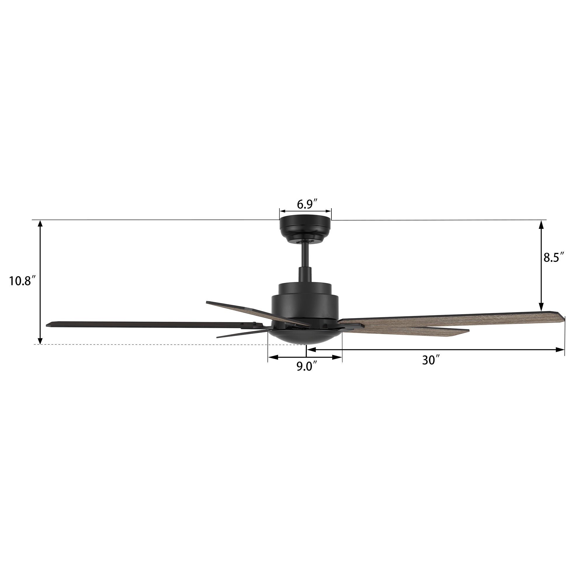 DUNKIRK 60 In 5 Blade Smart Ceiling Fan Without  LED  Lights With Remote Control